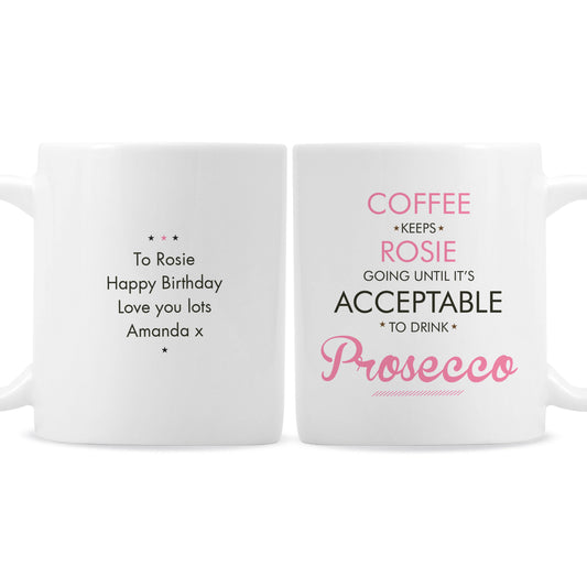 Personalised Pink Acceptable to Drink Mug
