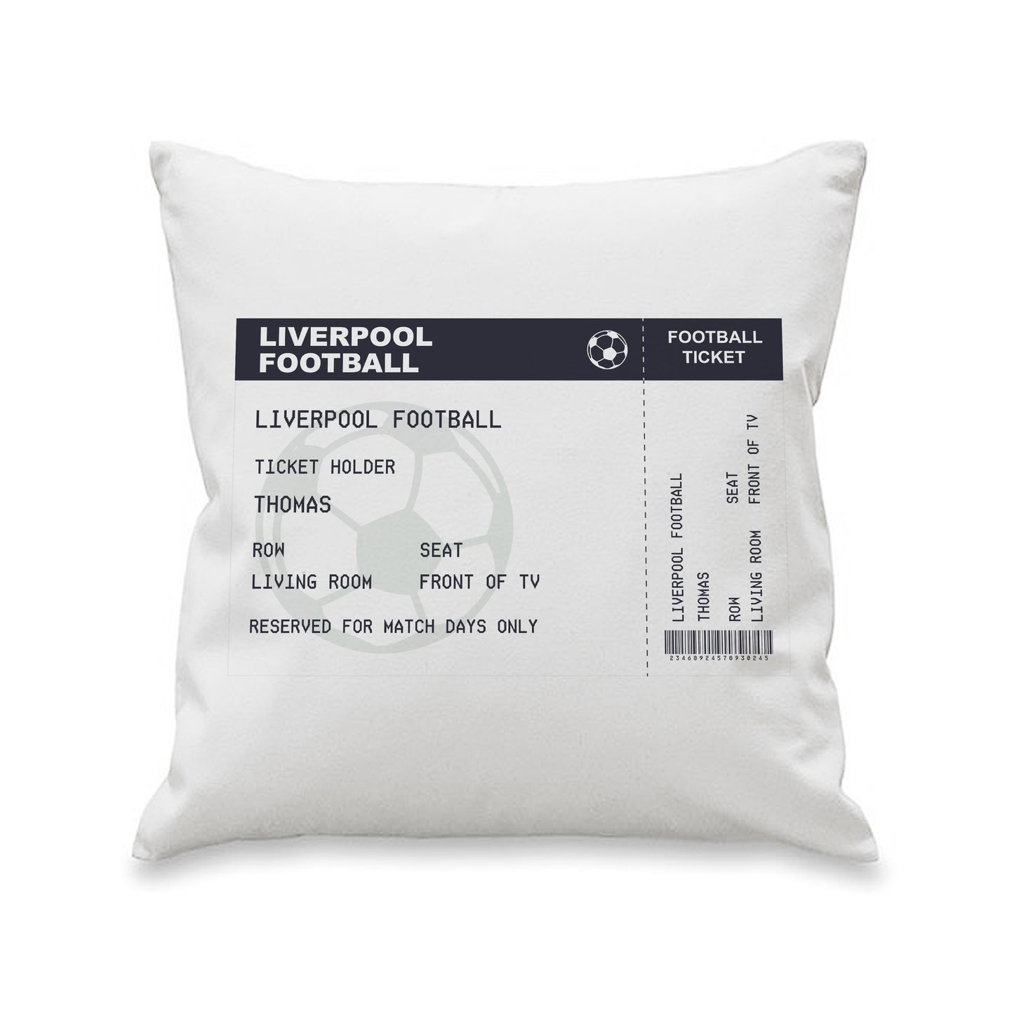 Personalised Football Ticket Cushion