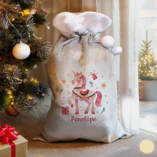 Personalised Unicorn Christmas Sack