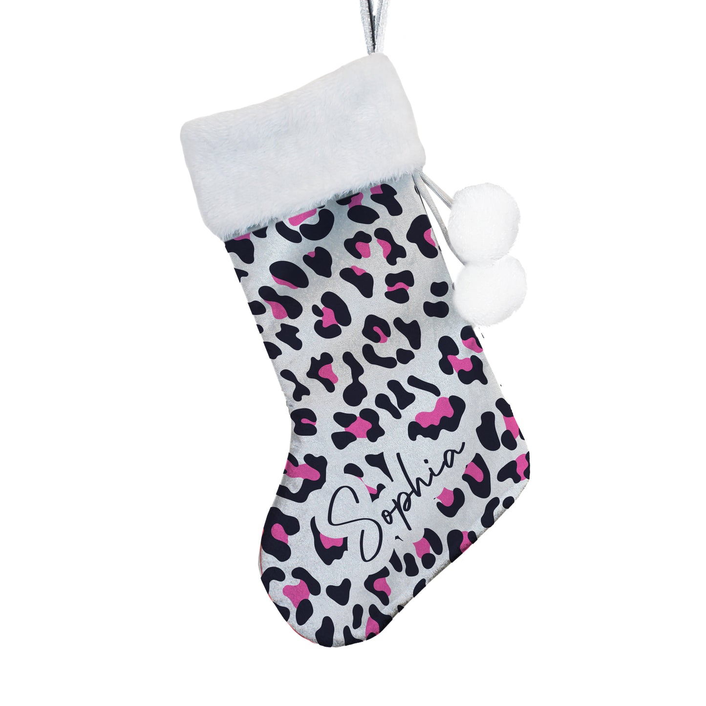 Personalised Leopard Print Christmas Stocking