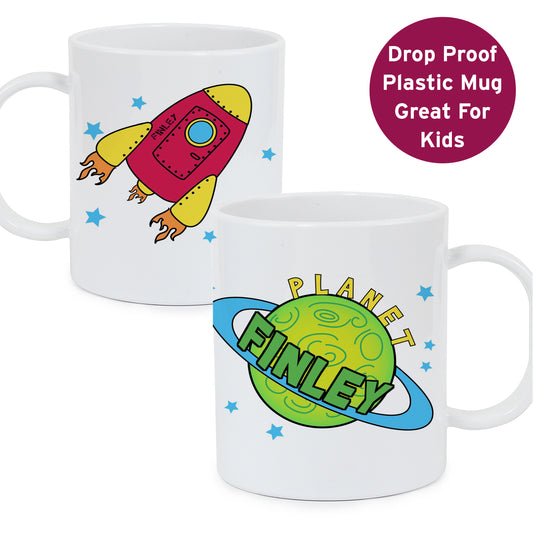 Personalised Space Plastic Mug