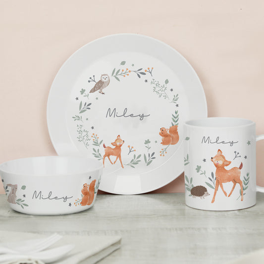 Personalised Woodland Animals Breakfast Set