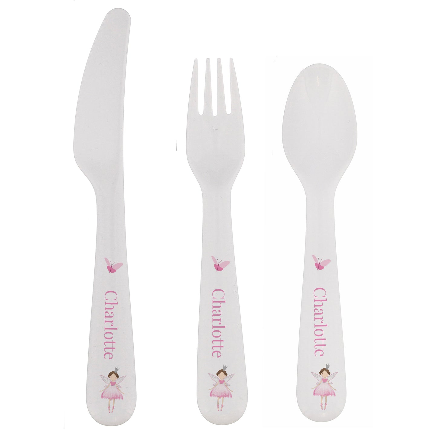 Personalised Fairy Princess Plastic Cutlery Set