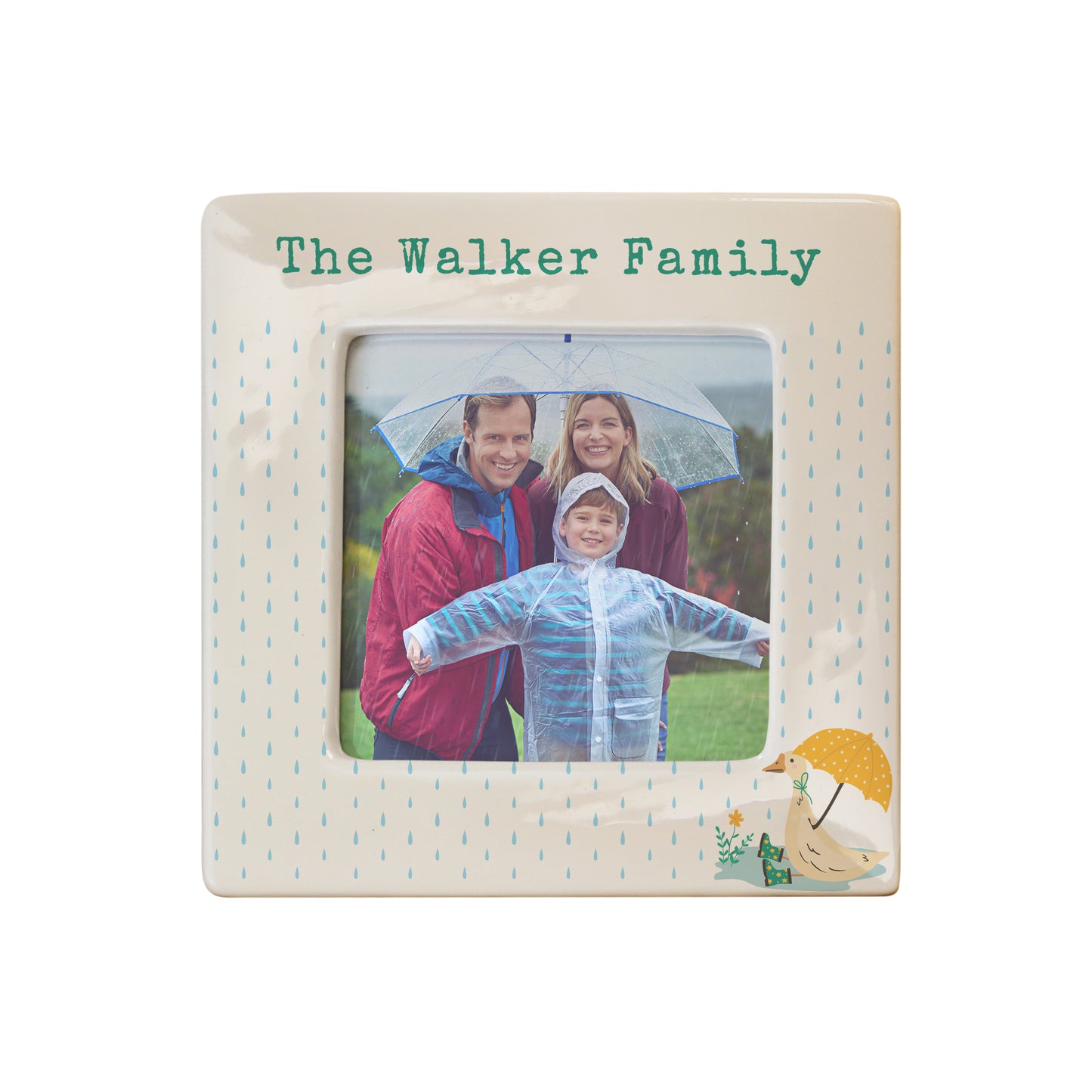 Personalised Puddle Duck Ceramic 4x4 Frame