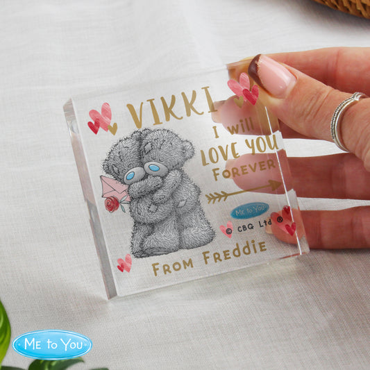 Personalised Me To You Hold You Forever Crystal Token