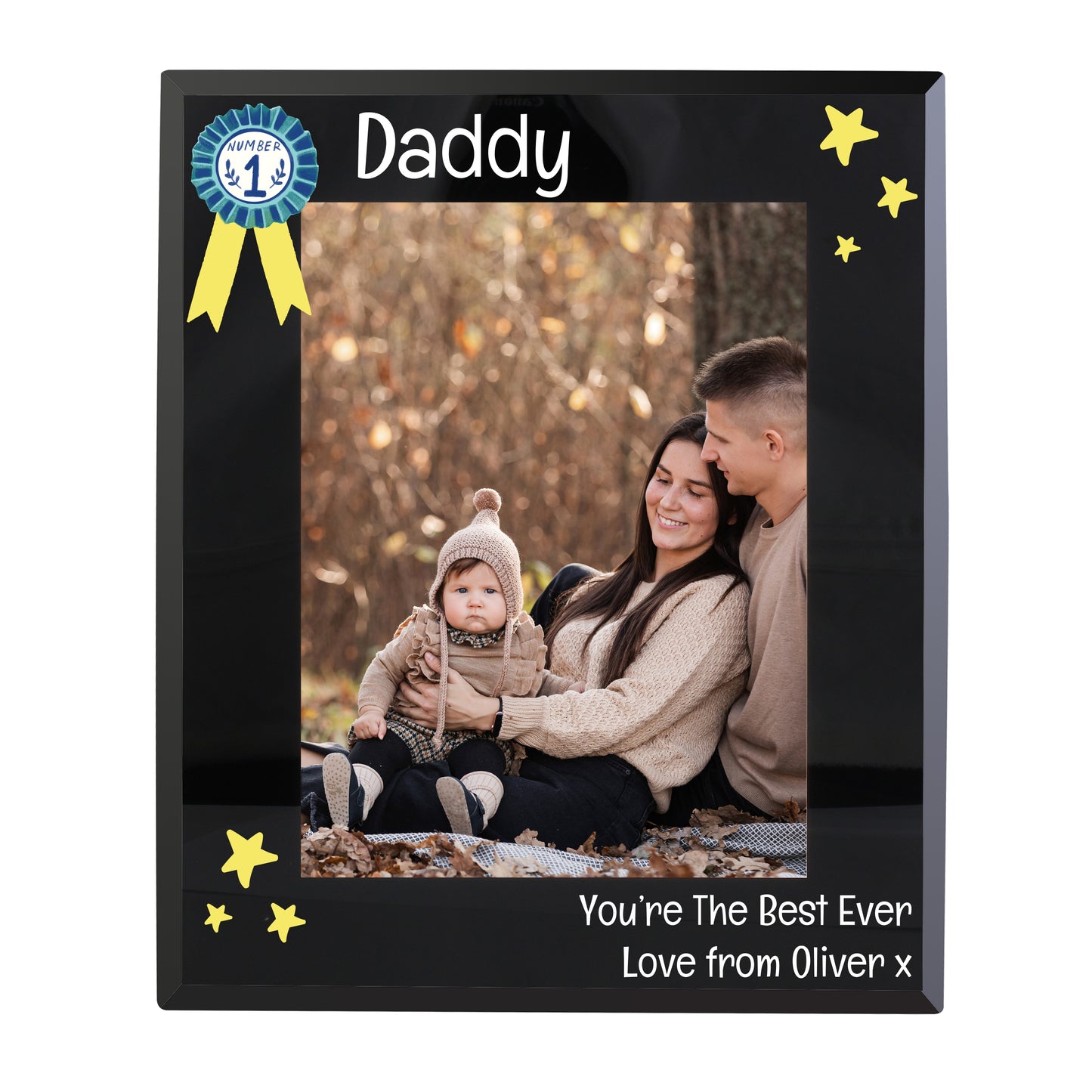 Personalised No.1 Black Glass 5x7 Frame