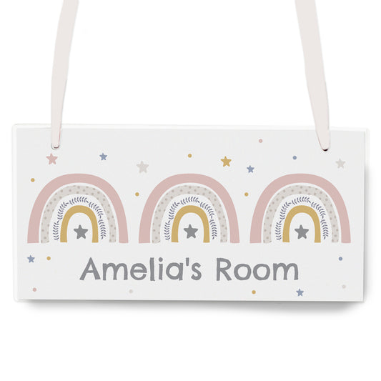Personalised Rainbow Wooden Sign
