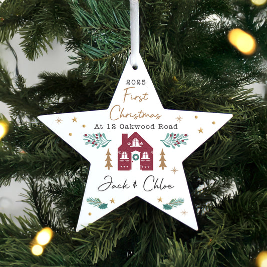 Personalised Home For Christmas Star Ornament
