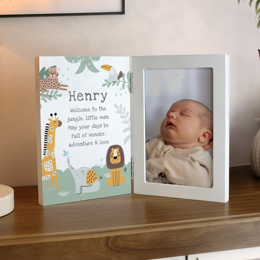 Personalised Animals Wooden Hinged 6x4 Photo Frame