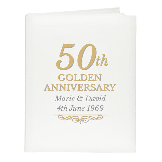 Personalised 50th Golden Anniversary Traditional Photo Album