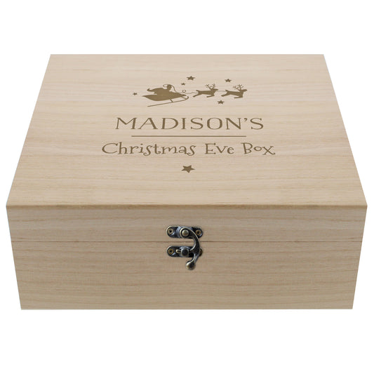 Personalised Large Wooden Christmas Eve Box - 28 x 28cm