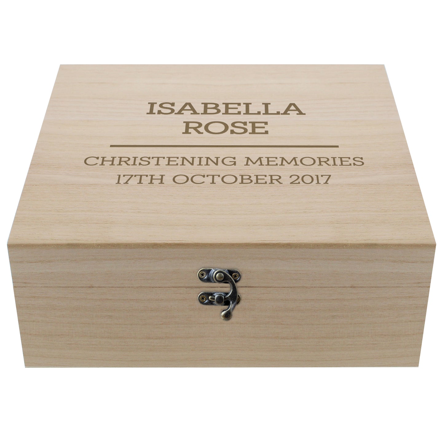 Personalised Any Message Large Wooden Keepsake Box - 28 x 28cm