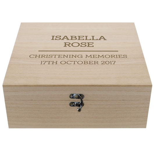 Personalised Any Message Large Wooden Keepsake Box - 28 x 28cm