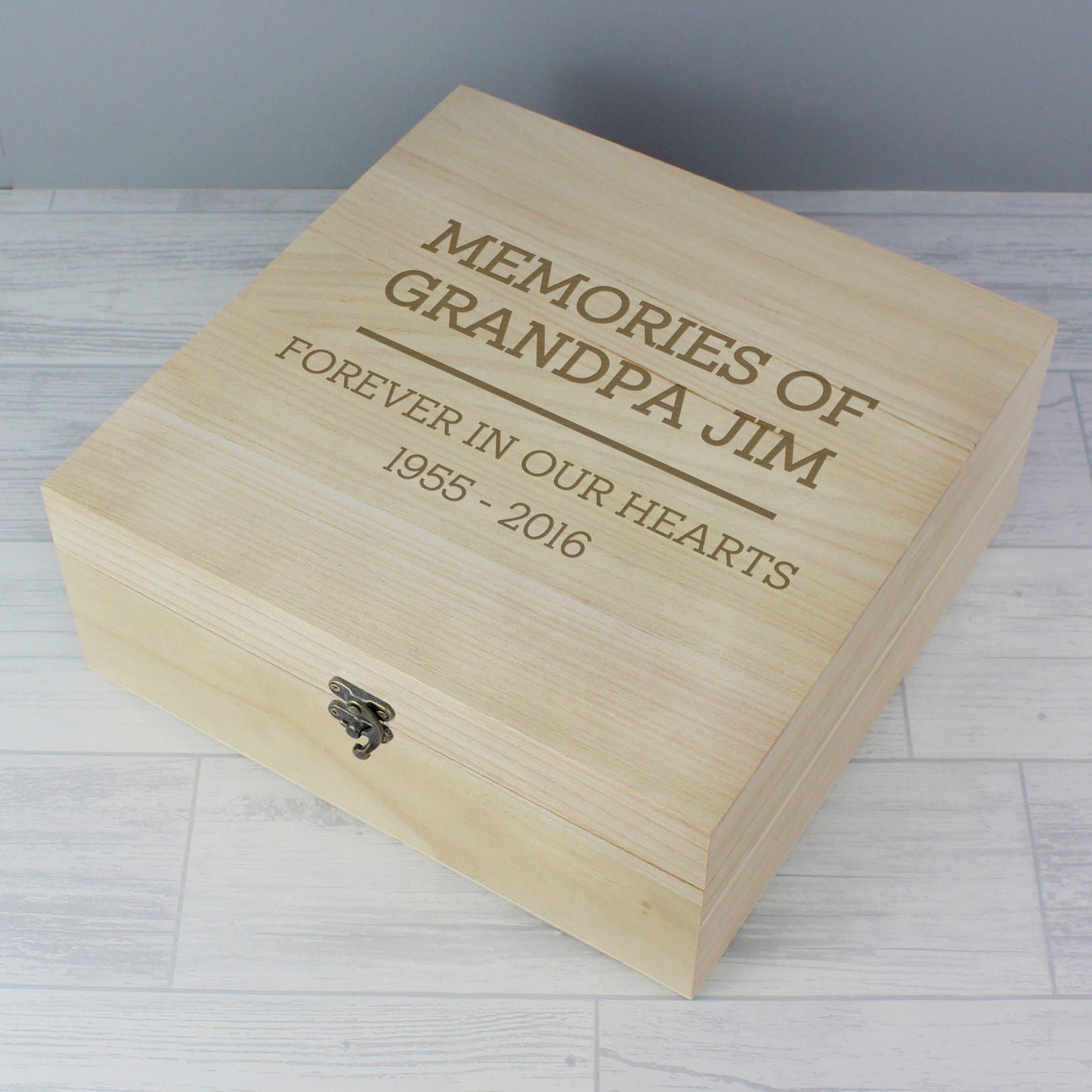 Personalised Any Message Large Wooden Keepsake Box - 28 x 28cm