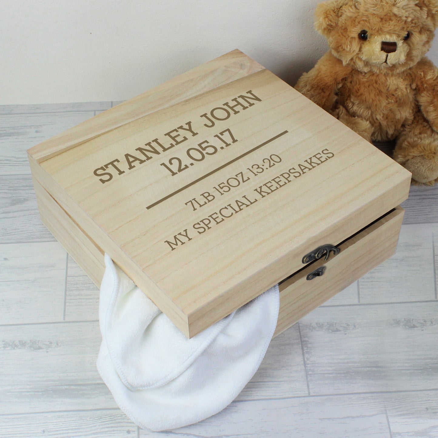 Personalised Any Message Large Wooden Keepsake Box - 28 x 28cm