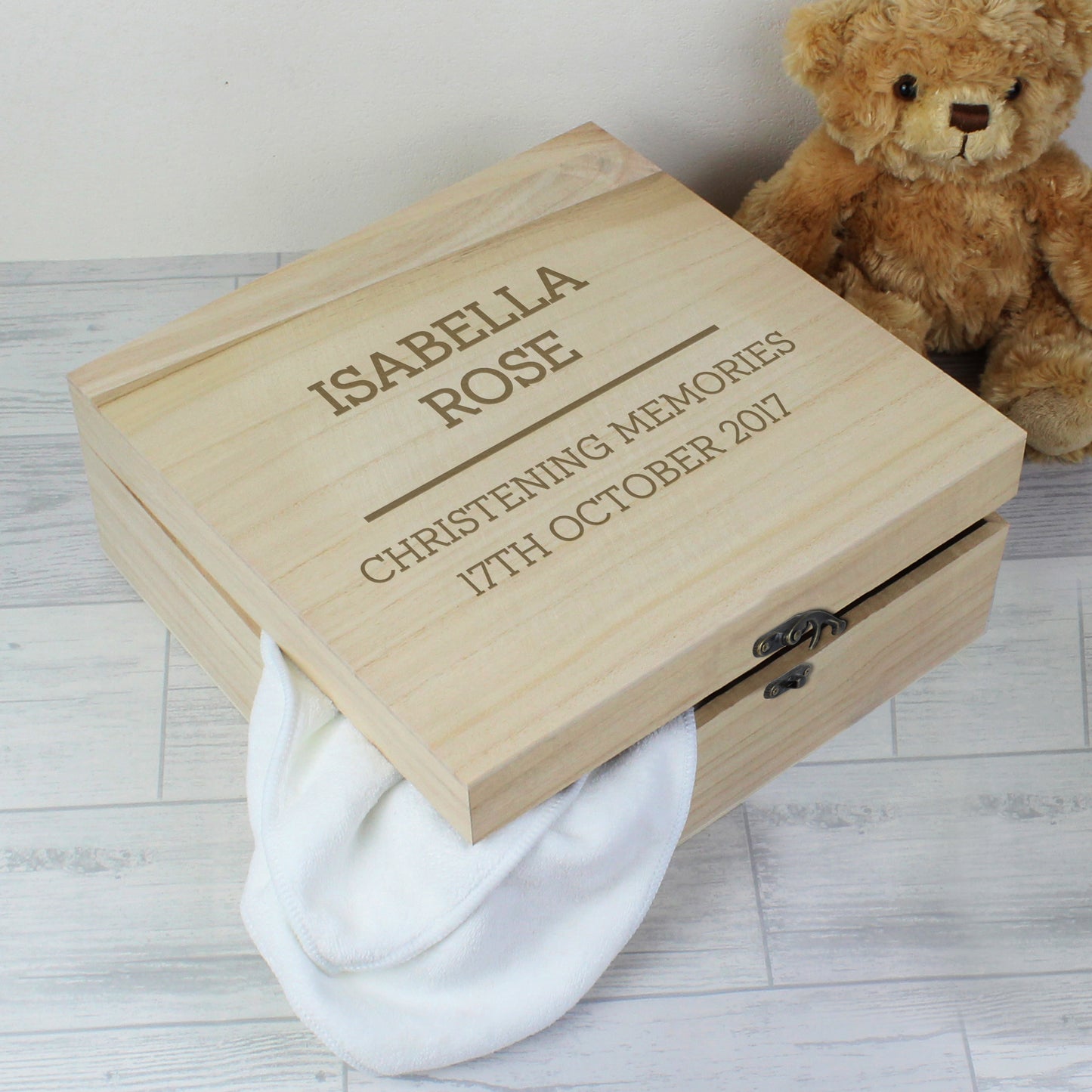 Personalised Any Message Large Wooden Keepsake Box - 28 x 28cm