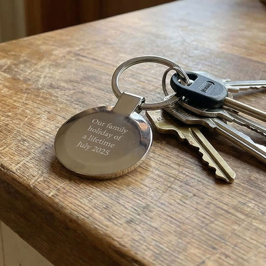 Personalised Photo Circle Metal Keyring