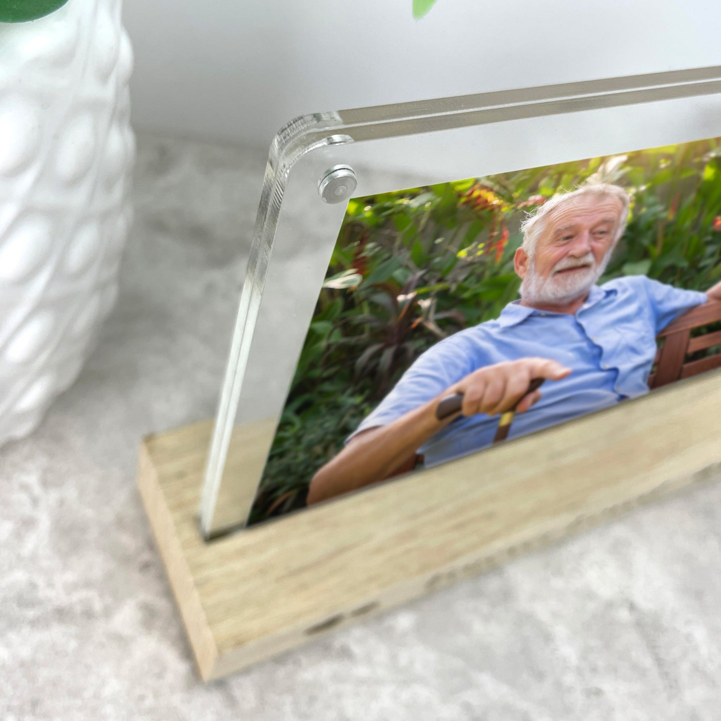Personalised Any Occasion Hearts Wooden Base 6x4" Photo Frame