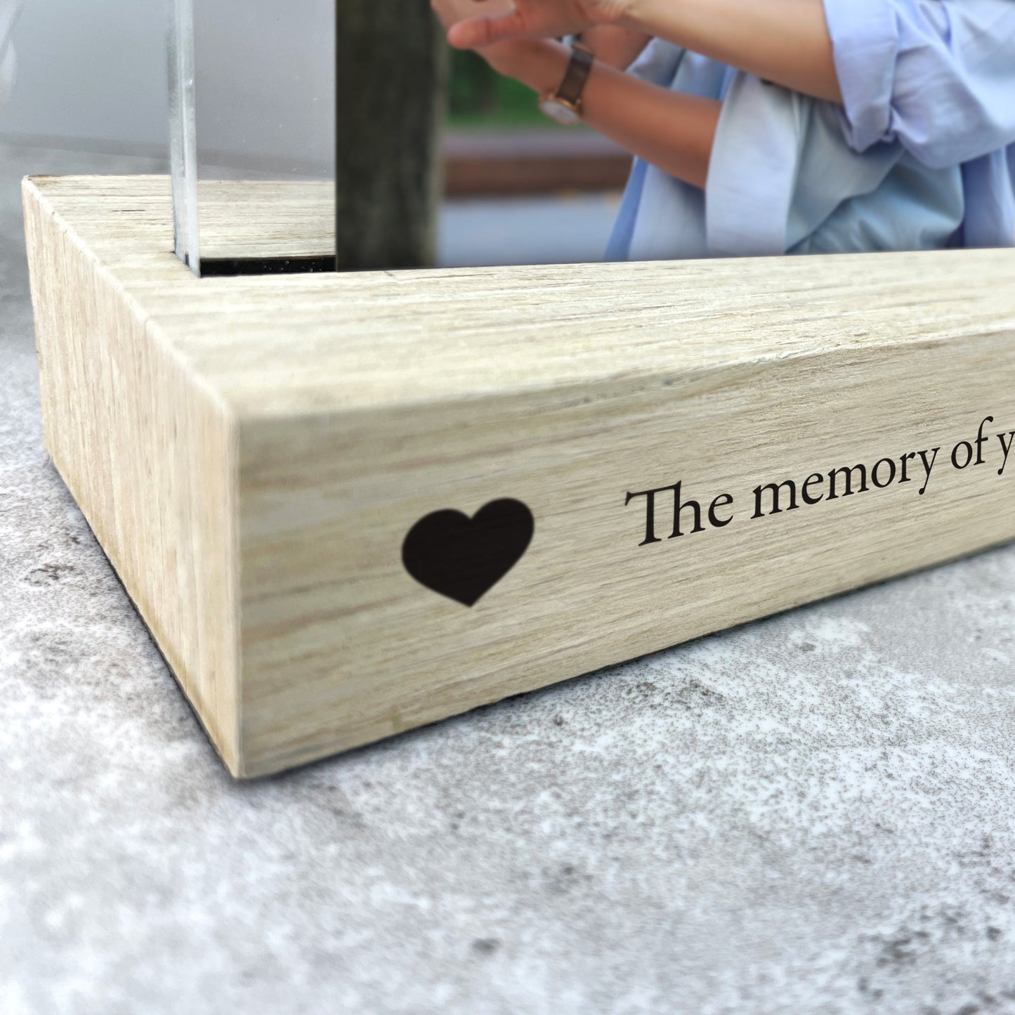 Personalised Any Occasion Hearts Wooden Base 6x4" Photo Frame