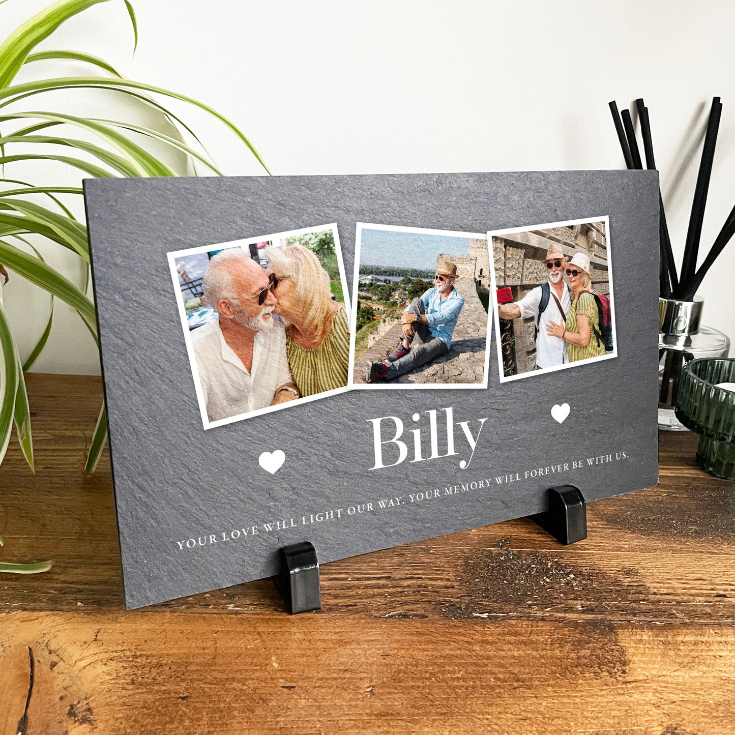 Personalised Photo Slate With Stand 25 x 15cm