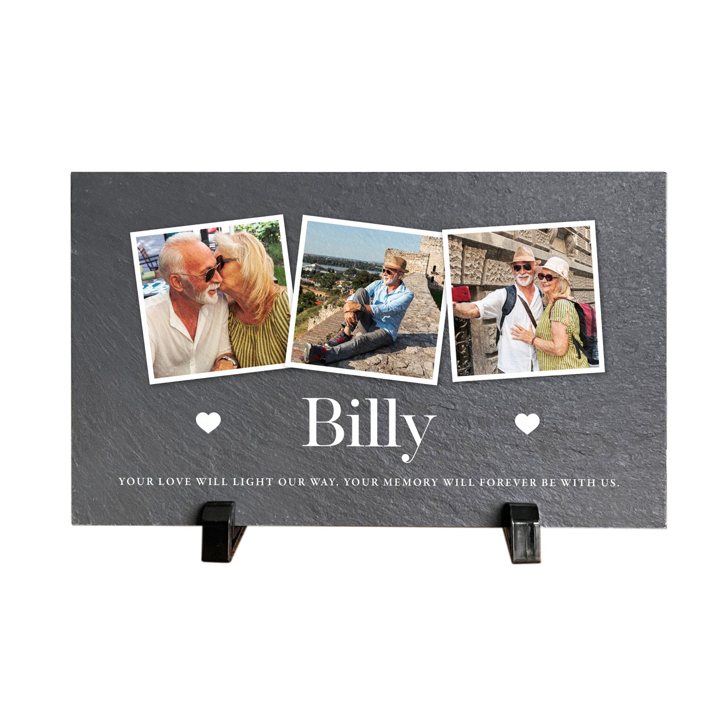 Personalised Photo Slate With Stand 25 x 15cm