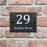 Personalised Rectangle Slate House Sign - Custom House Number and Street Name