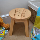 Personalised Toddler Stool Solid Wood Alphabet Design