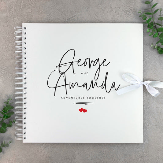 Personalised Couples Names Keepsake Memory Scrapbook