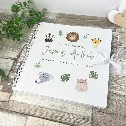 Personalised Jungle New Baby Scrapbook
