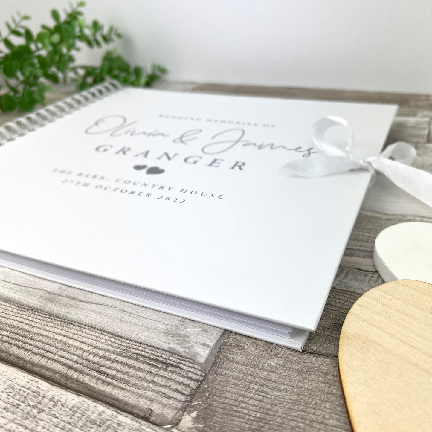 Personalised Wedding Script Text Memory Scrapbook / Guest Book