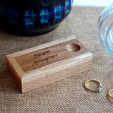 Personalised Double Ring Box Engraved Message Solid Wood