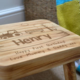 Personalised Farmyard Square Wooden Stool for Babies and Toddlers