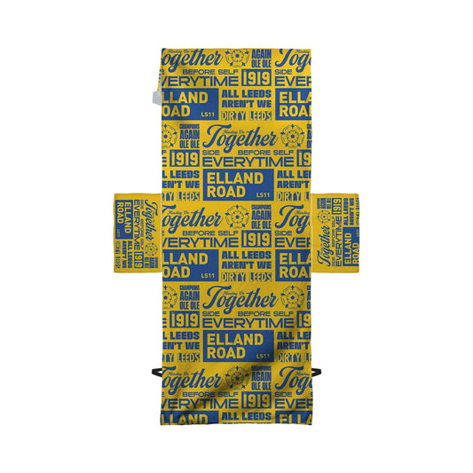 Leeds - Word Montage - Yellow & Blue - Sunbed Towel