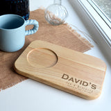 Personalised Tea and Biscuit Tray Solid Wood Laser Engraved
