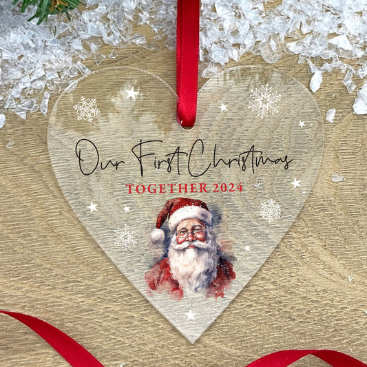 Personalised Any Message Traditional Santa Acrylic Hanging Decoration - Various Shapes