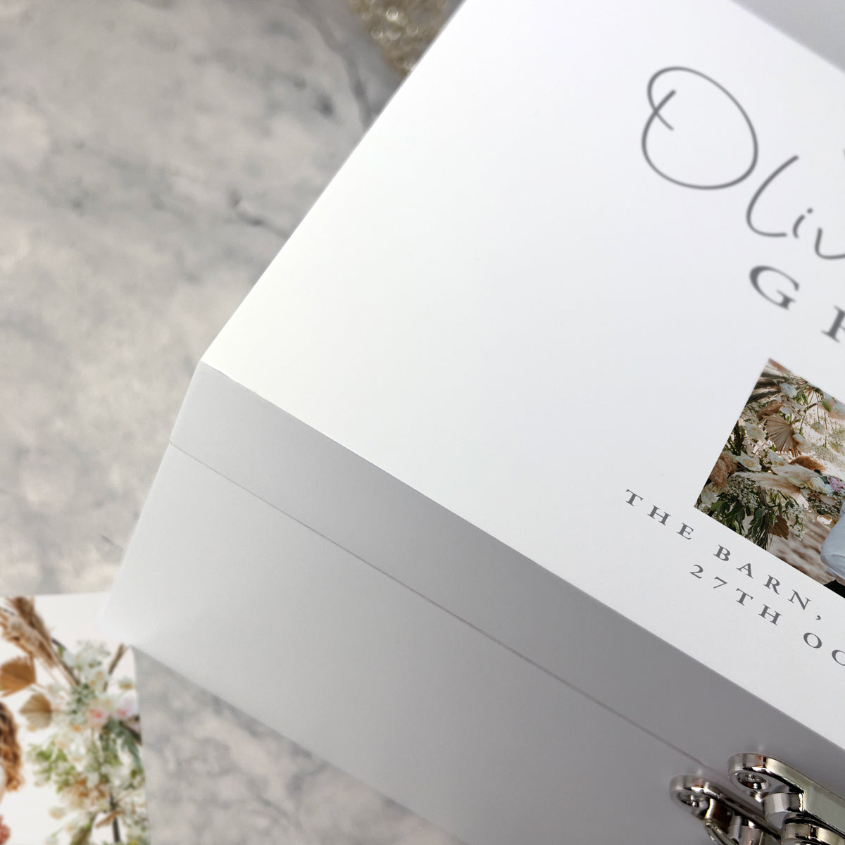 Personalised Wedding Photo Keepsake White Wooden Memory Box - 3 Sizes (22cm | 27cm | 30cm)
