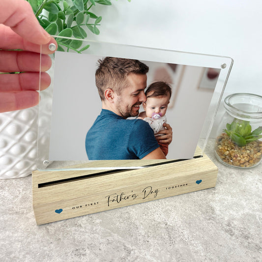 Personalised 'Our First...' Wooden Base 6x4" Photo Frame
