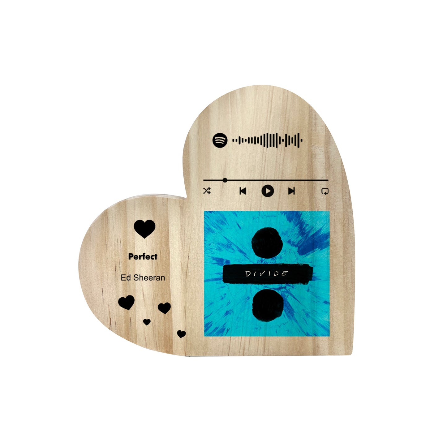 Personalised Our Song Photo Wooden Freestanding Heart