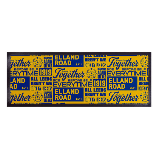 Leeds - Word Montage - Yellow & Blue - Bar Runner