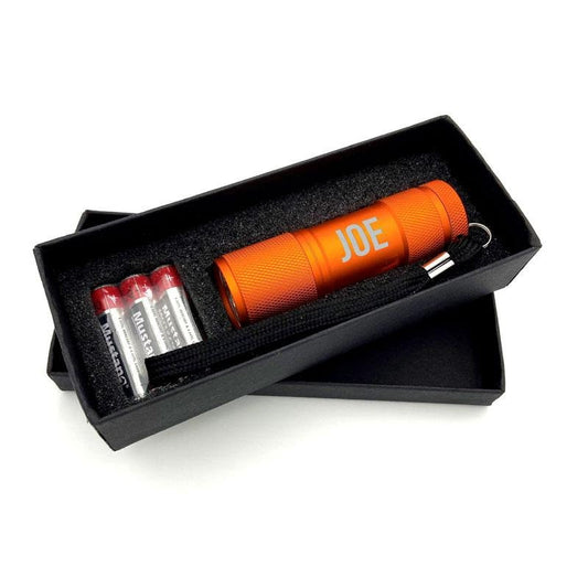 Personalised Metal Pocket LED Torch Multiple Colours Engraved Name
