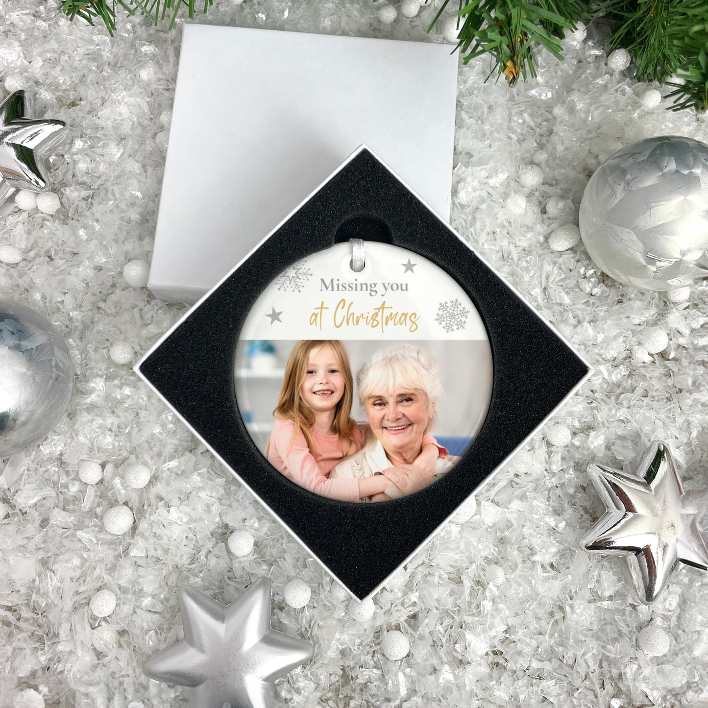 Memorial Photo Ceramic Disc Hanging Decoration + Gift Box