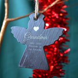 Personalised Memorial Christmas Decoration - Slate Angel - Always Personal 