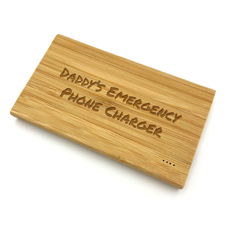 Personalised Bamboo Powerbank Portable Phone Charger
