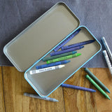 Personalised Blue Shark Design Metal Pencil Case Pencil Case Always Personal 