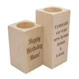 Personalised Solid Wood Tealight Candle Holder Any Message Candle Holder Always Personal 