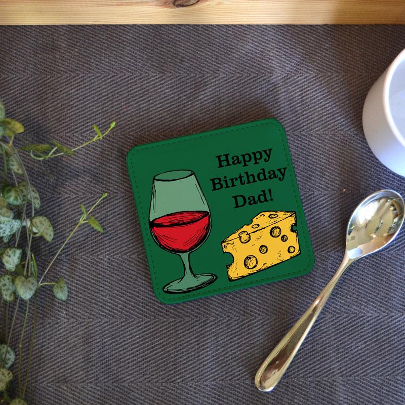 Cheese and wine coaster with custom message