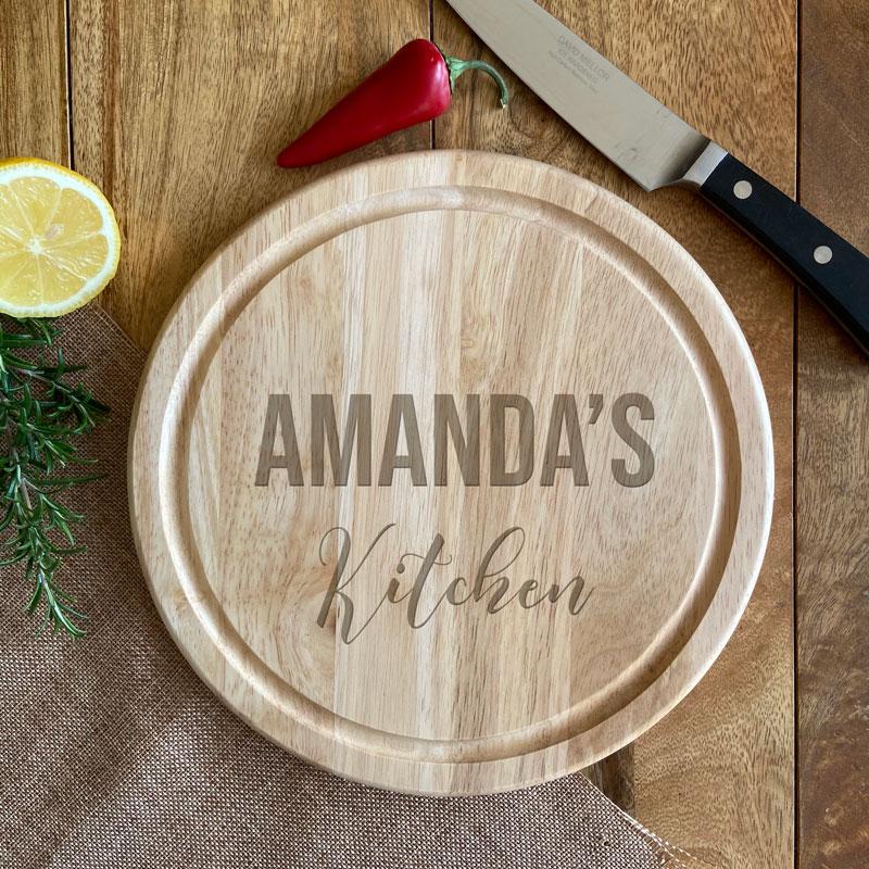 Personalised Circle Wooden Chopping Board Chopping Board Always Personal 