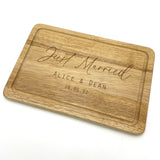 Personalised Wedding Chopping Board Just Married Solid Wood