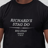 Personalised Stag Do T-Shirt Tops Classic Style Design with Location, Name, Date & Role