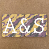 Personalised Couple's Initial Purple and Yellow Coaster Pair Coaster Always Personal 